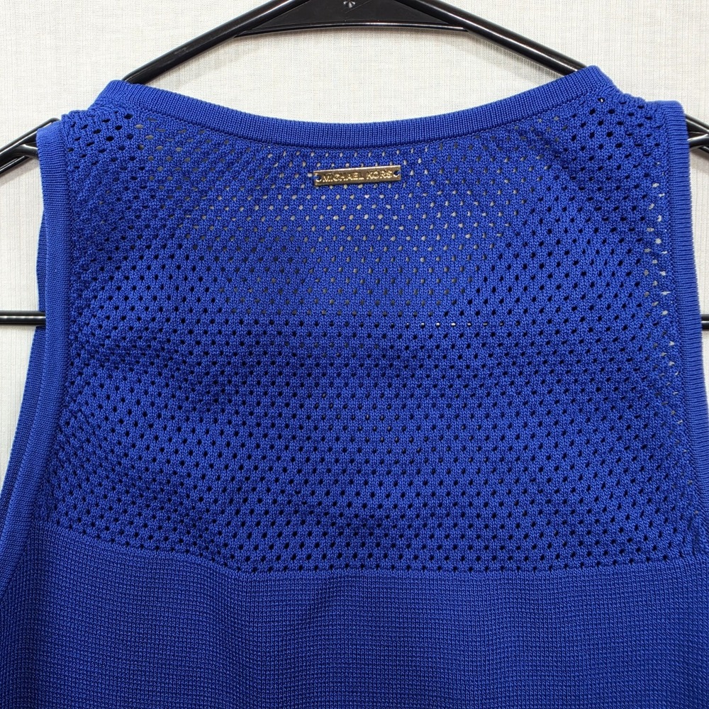 Michael Kors Royal Blue Sleeveless Bodycon Dress Size S Preppy Modern Date Night - Picture 11 of 13